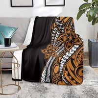 Polynesian Plumeria Floral Tattoo Pattern Blanket Gold Style LT9 - Polynesian Pride
