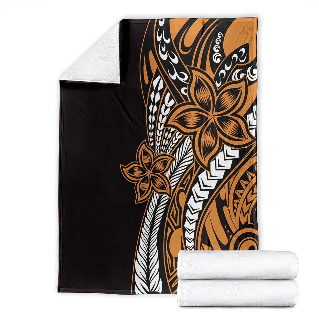 Polynesian Plumeria Floral Tattoo Pattern Blanket Gold Style LT9 - Polynesian Pride