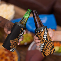 Polynesian Plumeria Floral Tattoo Pattern 4 in 1 Can Cooler Tumbler Gold Style LT9 - Polynesian Pride