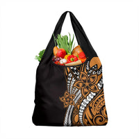 Polynesian Plumeria Floral Tattoo Pattern Grocery Bag Gold Style LT9 1-pack One Size Gold - Polynesian Pride