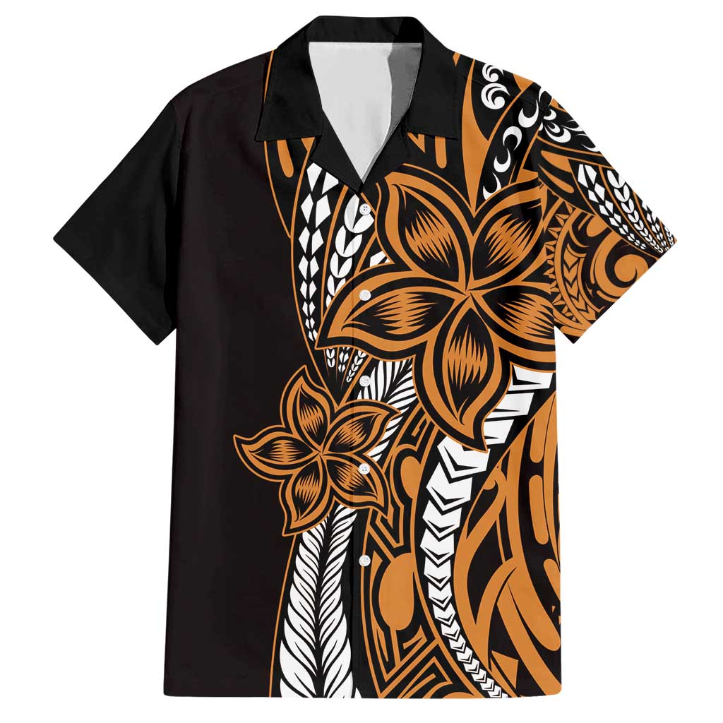 Polynesian Plumeria Floral Tattoo Pattern Hawaiian Shirt Gold Style LT9 Gold - Polynesian Pride