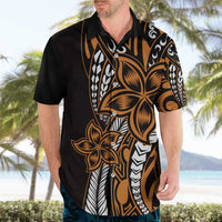 Polynesian Plumeria Floral Tattoo Pattern Hawaiian Shirt Gold Style LT9 - Polynesian Pride