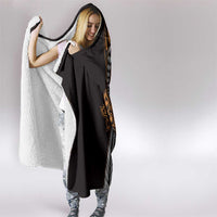 Polynesian Plumeria Floral Tattoo Pattern Hooded Blanket Gold Style LT9 - Polynesian Pride