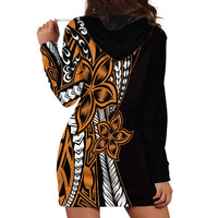 Polynesian Plumeria Floral Tattoo Pattern Hoodie Dress Gold Style LT9 - Polynesian Pride