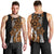 Polynesian Plumeria Floral Tattoo Pattern Men Tank Top Gold Style