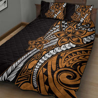 Polynesian Plumeria Floral Tattoo Pattern Quilt Bed Set Gold Style LT9 - Polynesian Pride
