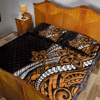 Polynesian Plumeria Floral Tattoo Pattern Quilt Bed Set Gold Style LT9 - Polynesian Pride