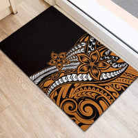 Polynesian Plumeria Floral Tattoo Pattern Rubber Doormat Gold Style LT9 - Polynesian Pride