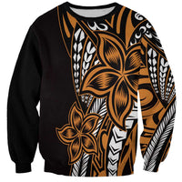 Polynesian Plumeria Floral Tattoo Pattern Sweatshirt Gold Style LT9 Unisex Gold - Polynesian Pride
