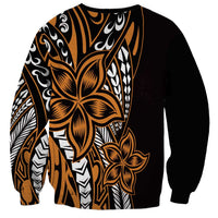 Polynesian Plumeria Floral Tattoo Pattern Sweatshirt Gold Style LT9 - Polynesian Pride