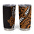 Polynesian Plumeria Floral Tattoo Pattern Tumbler Cup Gold Style