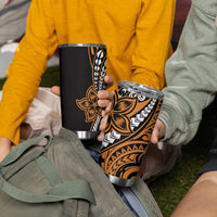 Polynesian Plumeria Floral Tattoo Pattern Tumbler Cup Gold Style LT9 - Polynesian Pride