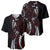 Polynesian Plumeria Floral Tattoo Pattern Baseball Jersey Oxblood Style