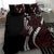 Polynesian Plumeria Floral Tattoo Pattern Bedding Set Oxblood Style