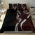 Polynesian Plumeria Floral Tattoo Pattern Bedding Set Oxblood Style