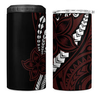 Polynesian Plumeria Floral Tattoo Pattern 4 in 1 Can Cooler Tumbler Oxblood Style LT9 One Size: 16 oz Oxblood - Polynesian Pride