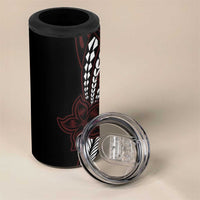 Polynesian Plumeria Floral Tattoo Pattern 4 in 1 Can Cooler Tumbler Oxblood Style LT9 - Polynesian Pride