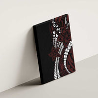 Polynesian Plumeria Floral Tattoo Pattern Canvas Wall Art Oxblood Style LT9 - Polynesian Pride