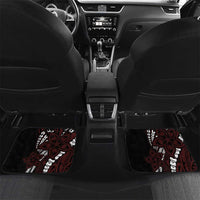 Polynesian Plumeria Floral Tattoo Pattern Car Mats Oxblood Style LT9 Set 2pcs - Back Oxblood - Polynesian Pride
