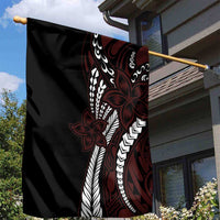 Polynesian Plumeria Floral Tattoo Pattern Garden Flag Oxblood Style LT9 - Polynesian Pride