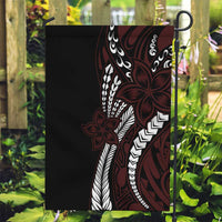 Polynesian Plumeria Floral Tattoo Pattern Garden Flag Oxblood Style LT9 Garden Flag Oxblood - Polynesian Pride