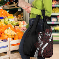 Polynesian Plumeria Floral Tattoo Pattern Grocery Bag Oxblood Style LT9 - Polynesian Pride
