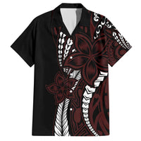 Polynesian Plumeria Floral Tattoo Pattern Hawaiian Shirt Oxblood Style LT9 Oxblood - Polynesian Pride