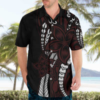 Polynesian Plumeria Floral Tattoo Pattern Hawaiian Shirt Oxblood Style LT9 - Polynesian Pride