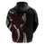 Polynesian Plumeria Floral Tattoo Pattern Hoodie Oxblood Style