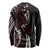 Polynesian Plumeria Floral Tattoo Pattern Long Sleeve Shirt Oxblood Style