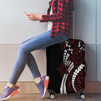Polynesian Plumeria Floral Tattoo Pattern Luggage Cover Oxblood Style