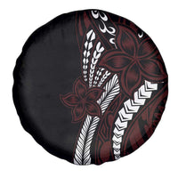 Polynesian Plumeria Floral Tattoo Pattern Spare Tire Cover Oxblood Style LT9 - Polynesian Pride