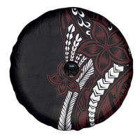 Polynesian Plumeria Floral Tattoo Pattern Spare Tire Cover Oxblood Style LT9 - Polynesian Pride