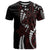 Polynesian Plumeria Floral Tattoo Pattern T Shirt Oxblood Style