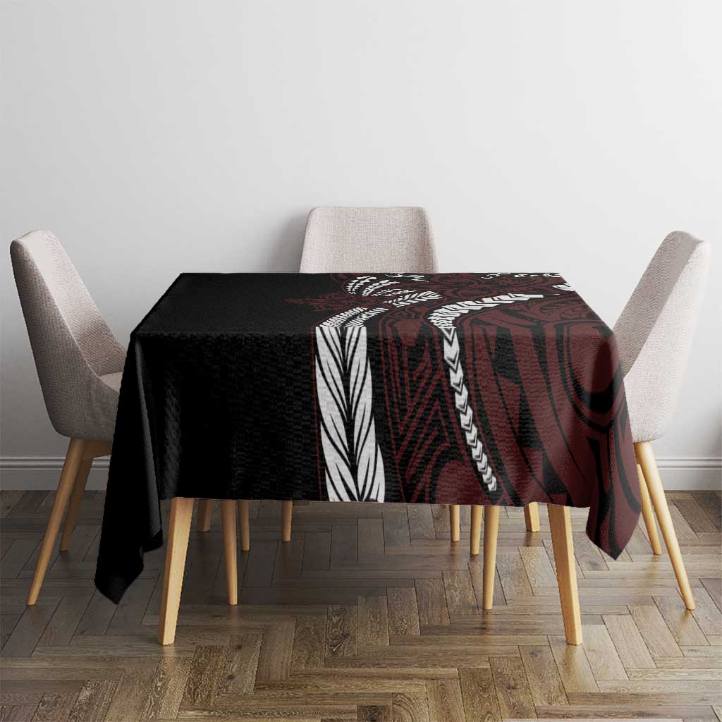 Polynesian Plumeria Floral Tattoo Pattern Tablecloth Oxblood Style LT9 - Polynesian Pride