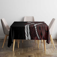 Polynesian Plumeria Floral Tattoo Pattern Tablecloth Oxblood Style LT9 - Polynesian Pride