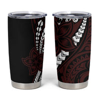 Polynesian Plumeria Floral Tattoo Pattern Tumbler Cup Oxblood Style LT9 Oxblood - Polynesian Pride