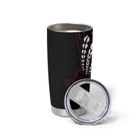 Polynesian Plumeria Floral Tattoo Pattern Tumbler Cup Oxblood Style LT9 - Polynesian Pride