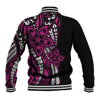 Polynesian Plumeria Floral Tattoo Pattern Baseball Jacket Pink Style LT9 - Polynesian Pride