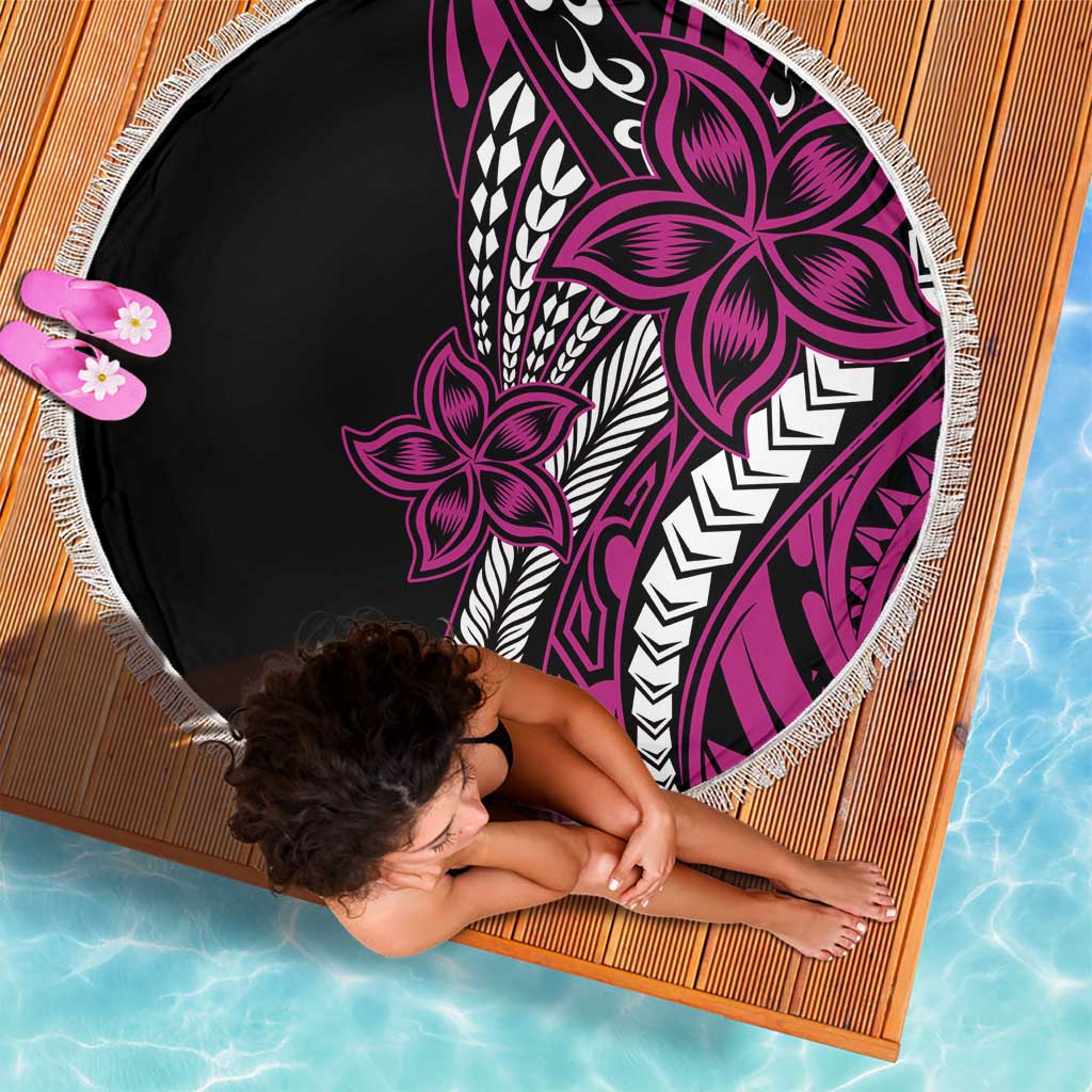 Polynesian Plumeria Floral Tattoo Pattern Beach Blanket Pink Style LT9 - Polynesian Pride