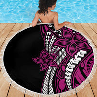 Polynesian Plumeria Floral Tattoo Pattern Beach Blanket Pink Style LT9 - Polynesian Pride