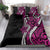 Polynesian Plumeria Floral Tattoo Pattern Bedding Set Pink Style