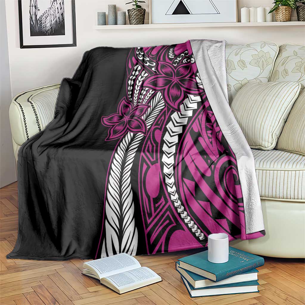 Polynesian Plumeria Floral Tattoo Pattern Blanket Pink Style LT9 Pink - Polynesian Pride