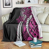 Polynesian Plumeria Floral Tattoo Pattern Blanket Pink Style LT9 Pink - Polynesian Pride