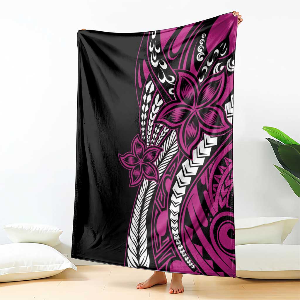 Polynesian Plumeria Floral Tattoo Pattern Blanket Pink Style LT9 - Polynesian Pride