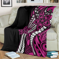 Polynesian Plumeria Floral Tattoo Pattern Blanket Pink Style LT9 - Polynesian Pride