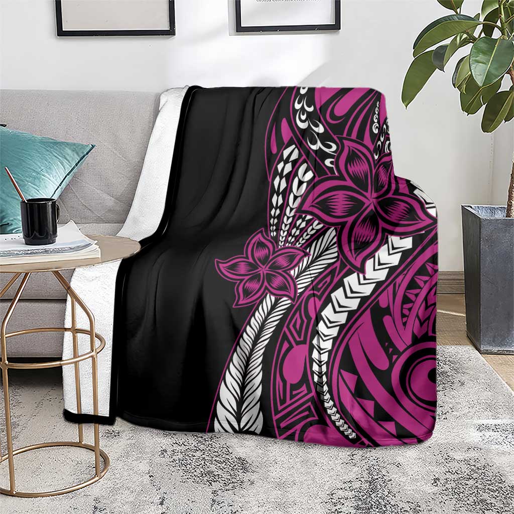 Polynesian Plumeria Floral Tattoo Pattern Blanket Pink Style LT9 - Polynesian Pride