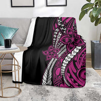 Polynesian Plumeria Floral Tattoo Pattern Blanket Pink Style LT9 - Polynesian Pride