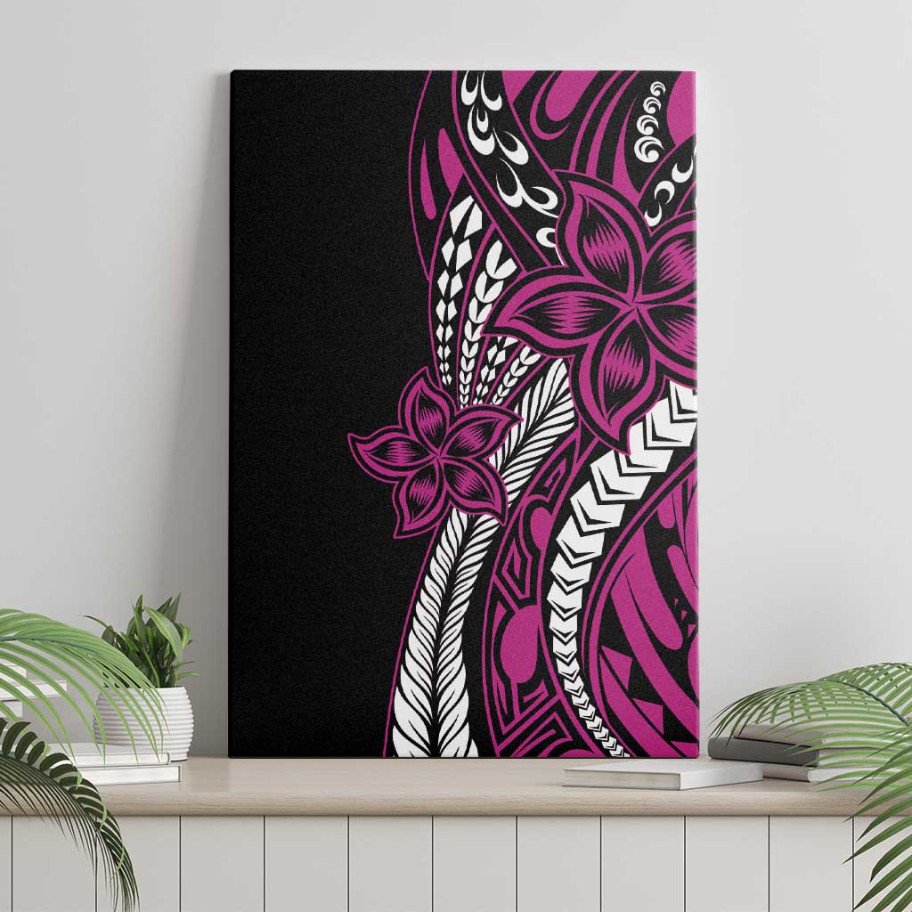 Polynesian Plumeria Floral Tattoo Pattern Canvas Wall Art Pink Style LT9 - Polynesian Pride