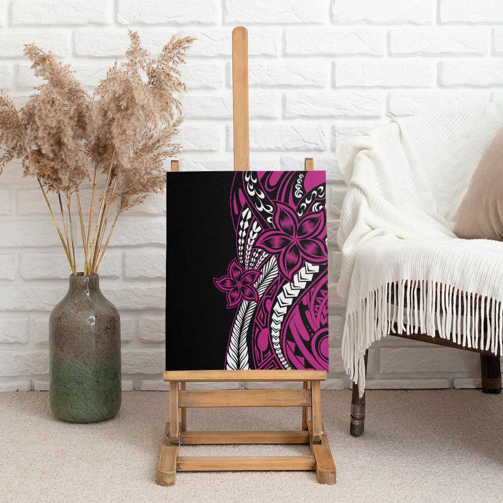 Polynesian Plumeria Floral Tattoo Pattern Canvas Wall Art Pink Style LT9 - Polynesian Pride